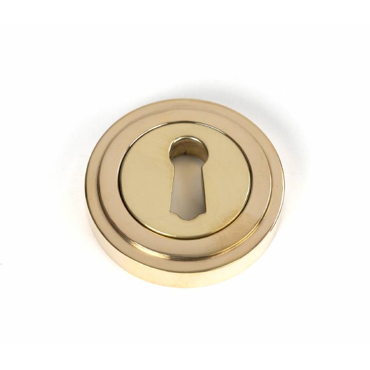 Polished Brass Round Escutcheon (Art Deco)