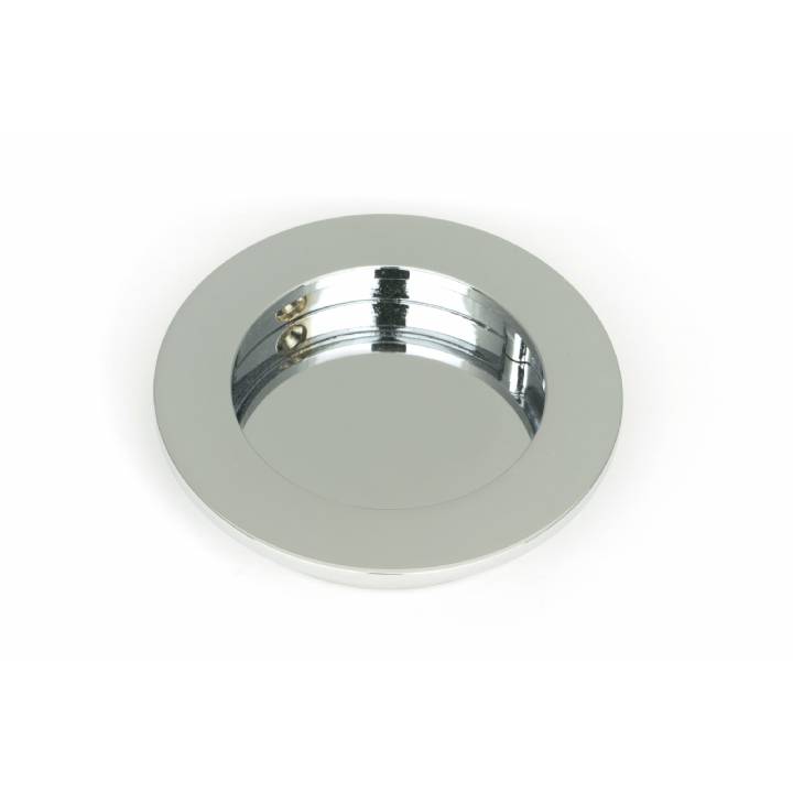 Polished Chrome 75mm Plain Round Pull