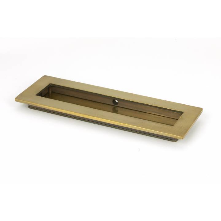 Aged Brass 175mm Plain Rectangular Pull