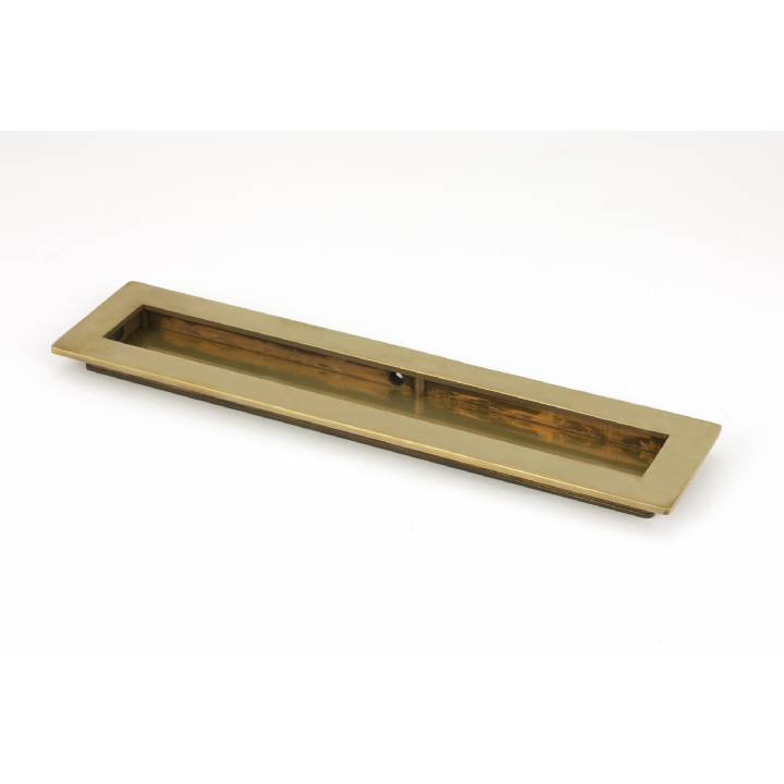 Aged Brass 250mm Plain Rectangular Pull