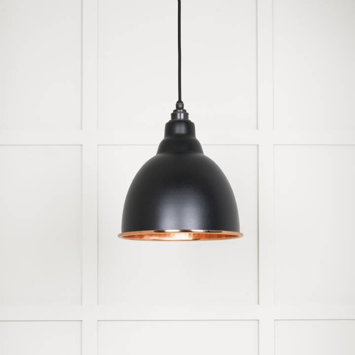 Hammered Copper Brindley Pendant in Elan Black