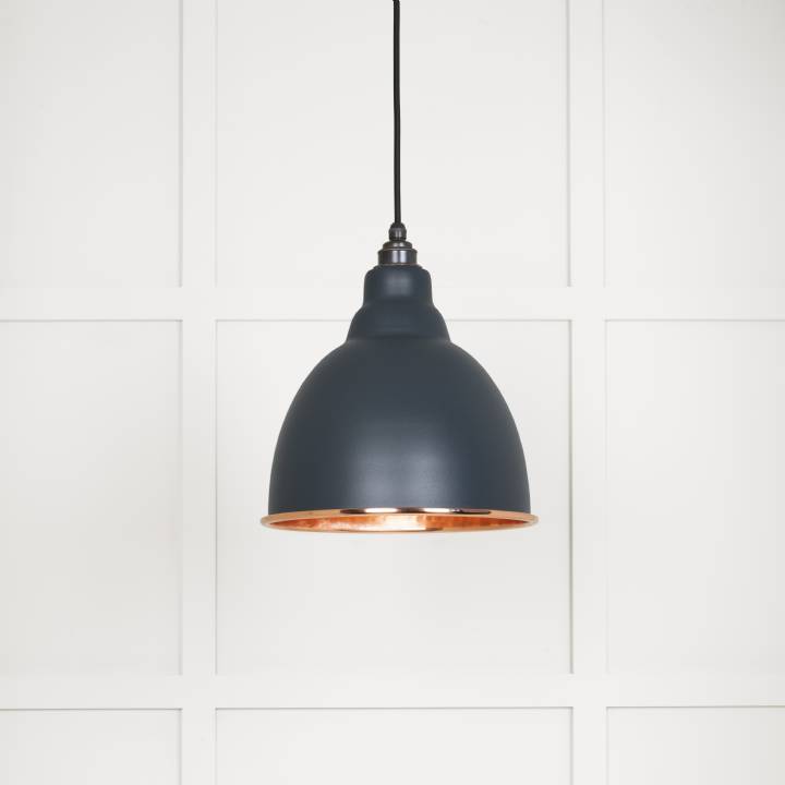 Hammered Copper Brindley Pendant in Soot