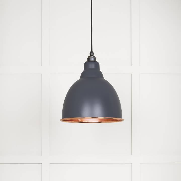 Smooth Copper Brindley Pendant in Slate