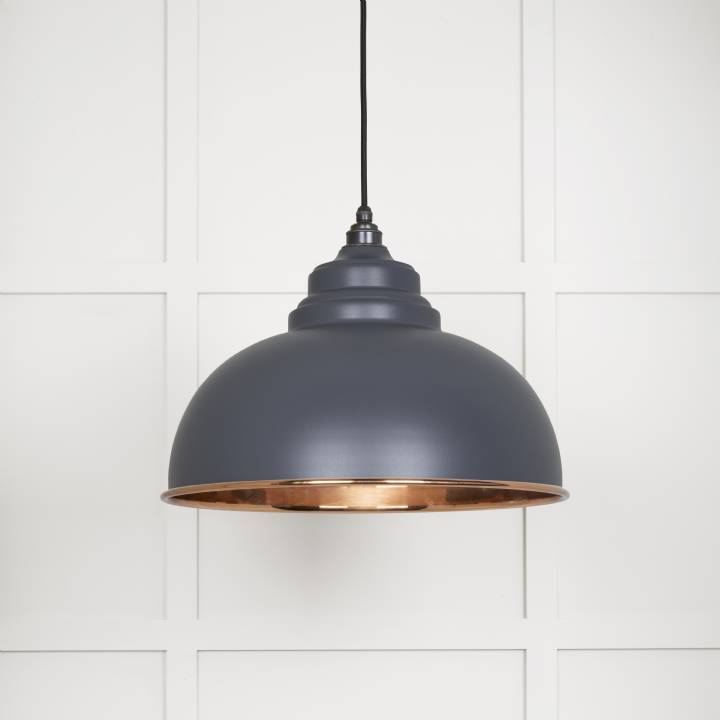 Smooth Copper Harborne Pendant in Slate