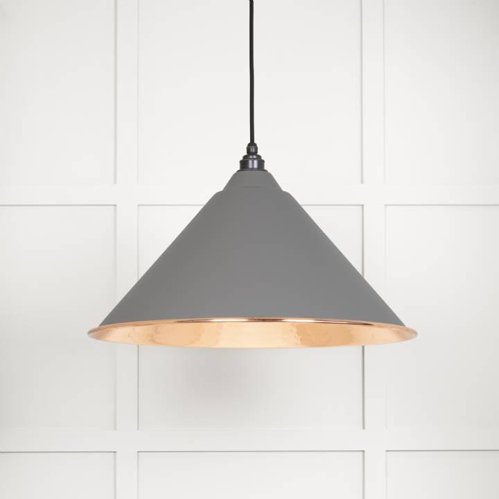 Hammered Copper Hockley Pendant in Bluff