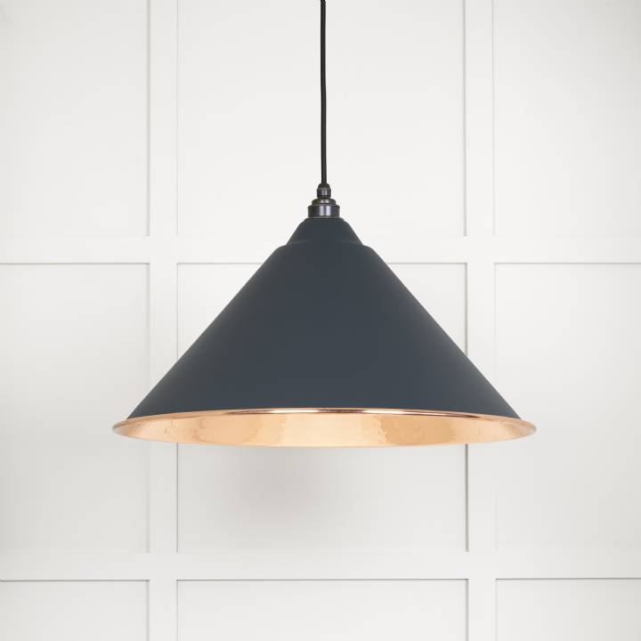 Hammered Copper Hockley Pendant in Soot