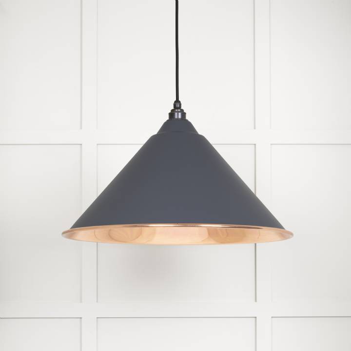 Smooth Copper Hockley Pendant in Slate