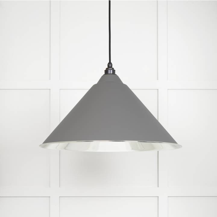 Smooth Nickel Hockley Pendant in Bluff