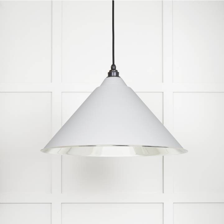 Smooth Nickel Hockley Pendant in Flock