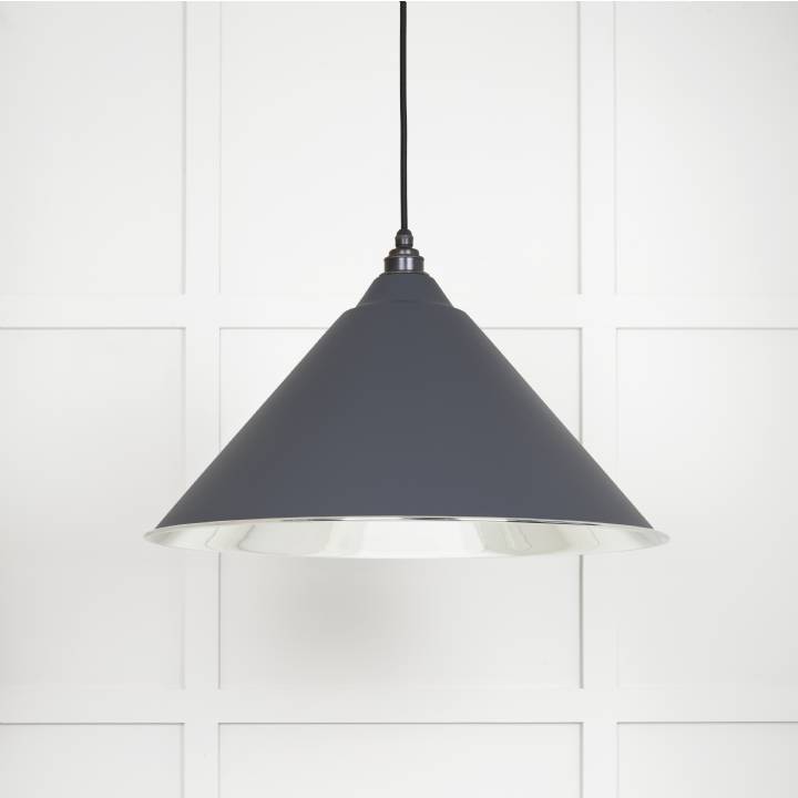 Smooth Nickel Hockley Pendant in Slate