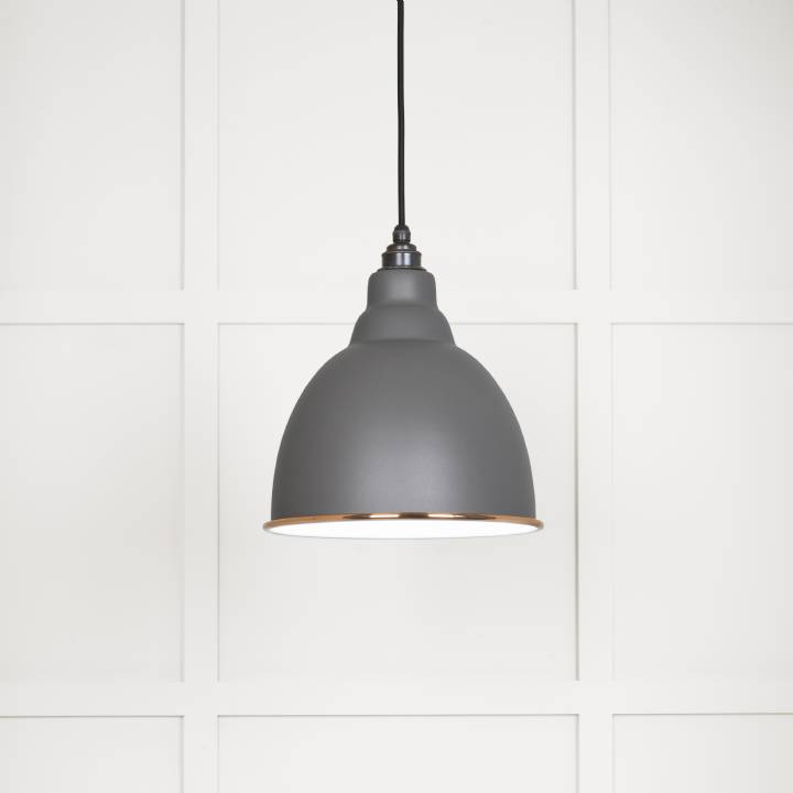 White Gloss Brindley Pendant in Bluff