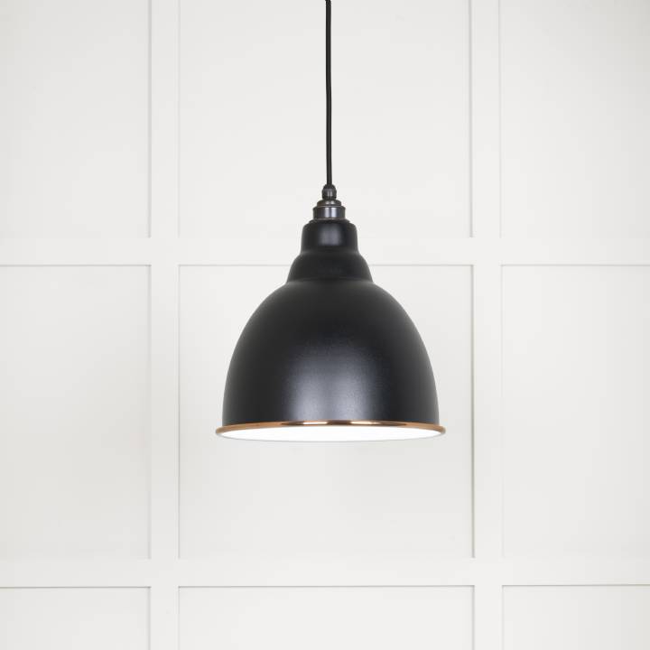 White Gloss Brindley Pendant in Elan Black