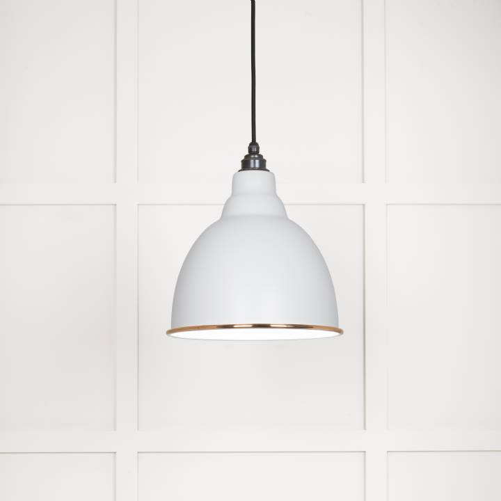 White Gloss Brindley Pendant in Flock