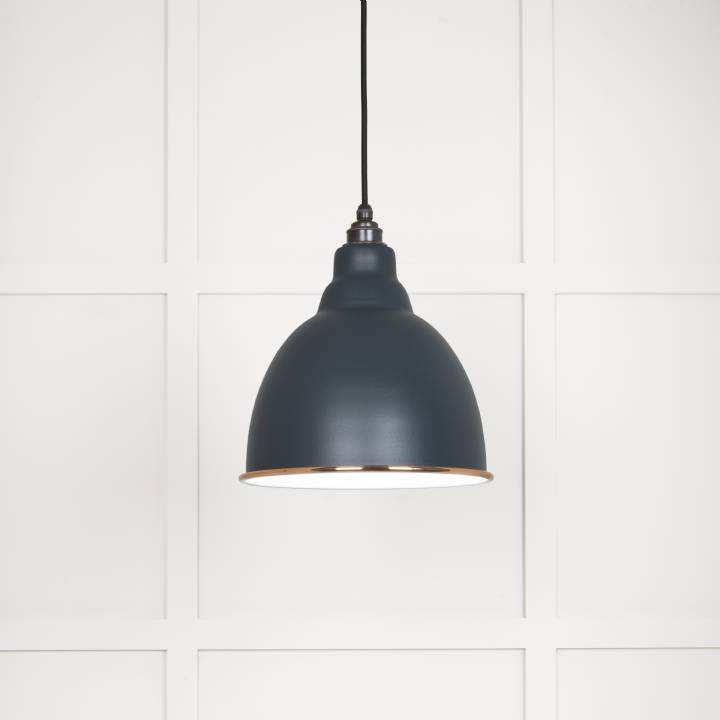 White Gloss Brindley Pendant in Soot