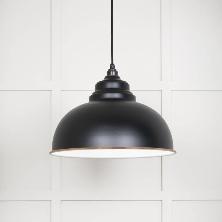 White Gloss Harborne Pendant in Elan Black