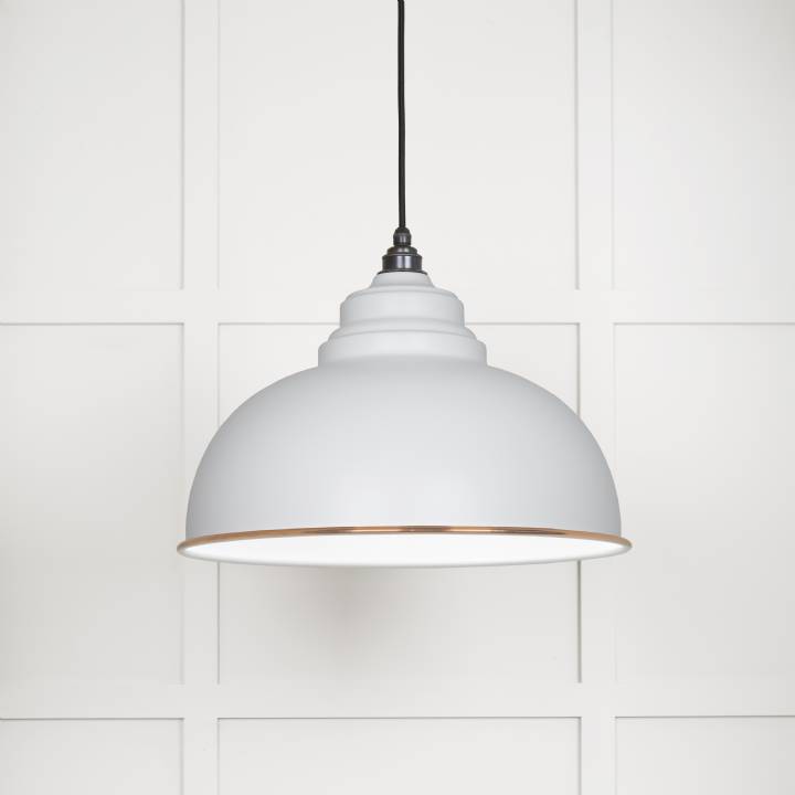 White Gloss Harborne Pendant in Flock