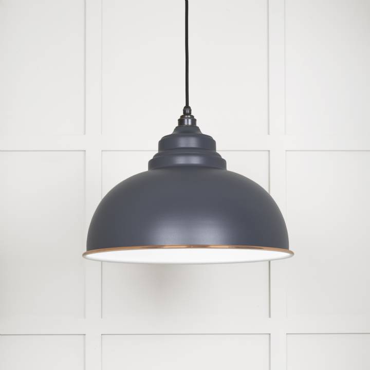 White Gloss Harborne Pendant in Slate