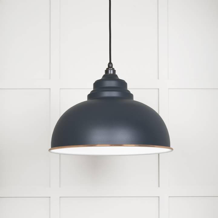 White Gloss Harborne Pendant in Soot