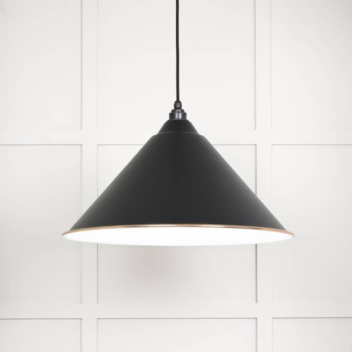 White Gloss Hockley Pendant in Elan Black