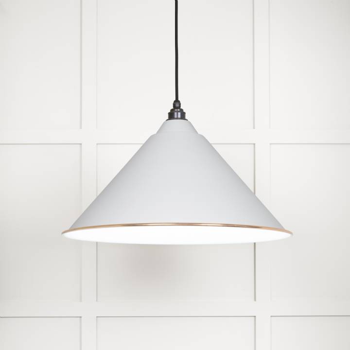 White Gloss Hockley Pendant in Flock