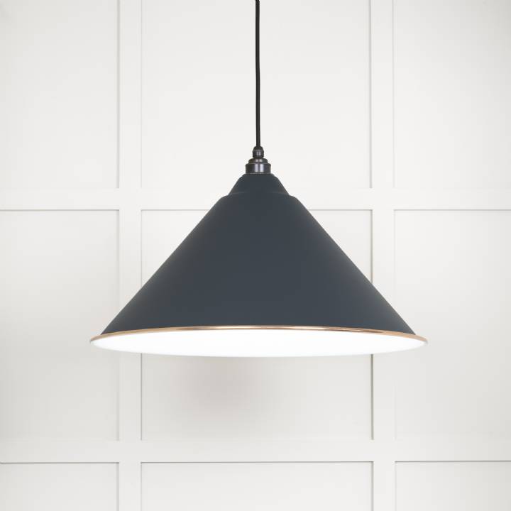 White Gloss Hockley Pendant in Soot