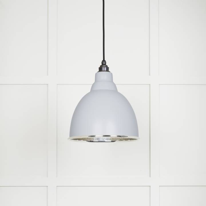 Hammered Nickel Brindley Pendant in Birch