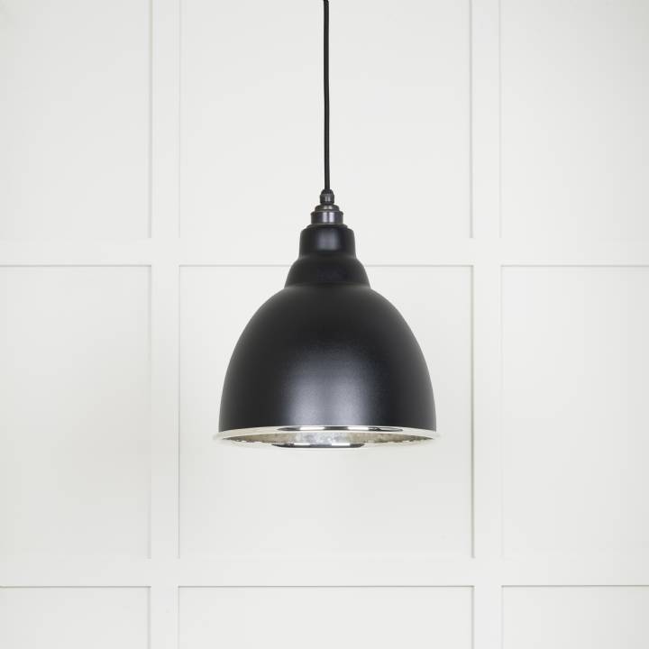 Hammered Nickel Brindley Pendant in Elan Black