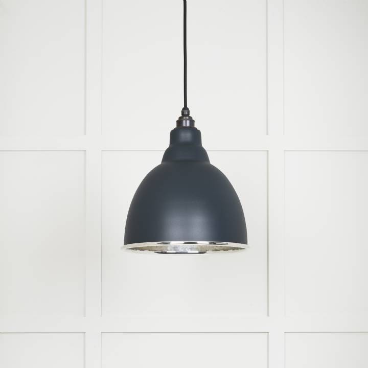 Hammered Nickel Brindley Pendant in Soot