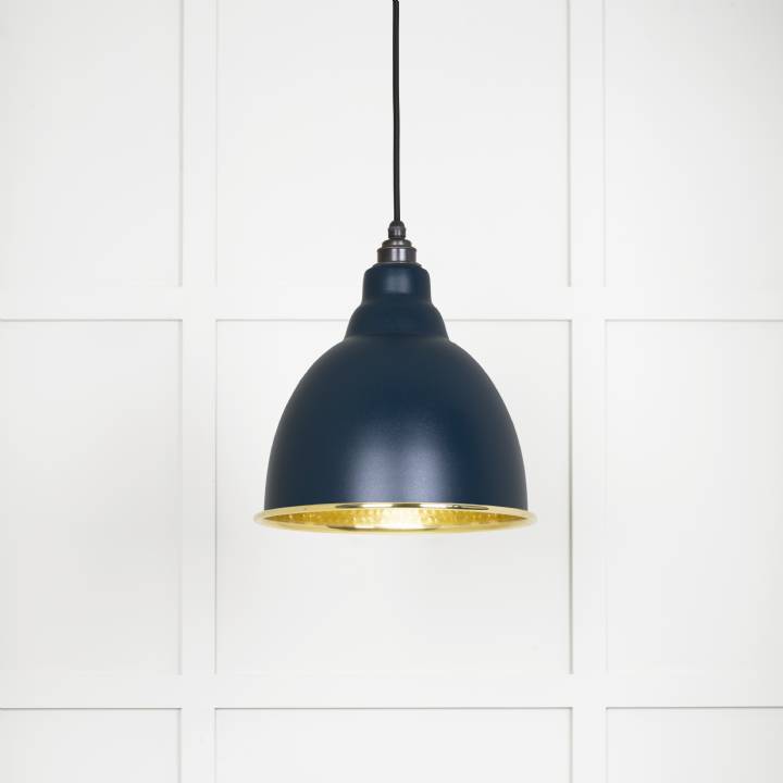 Hammered Brass Brindley Pendant in Dusk