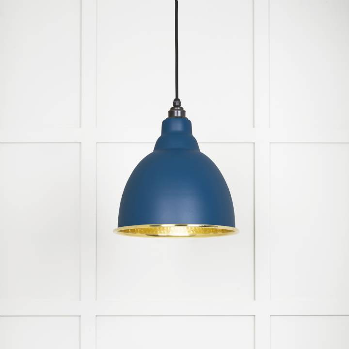 Hammered Brass Brindley Pendant in Upstream