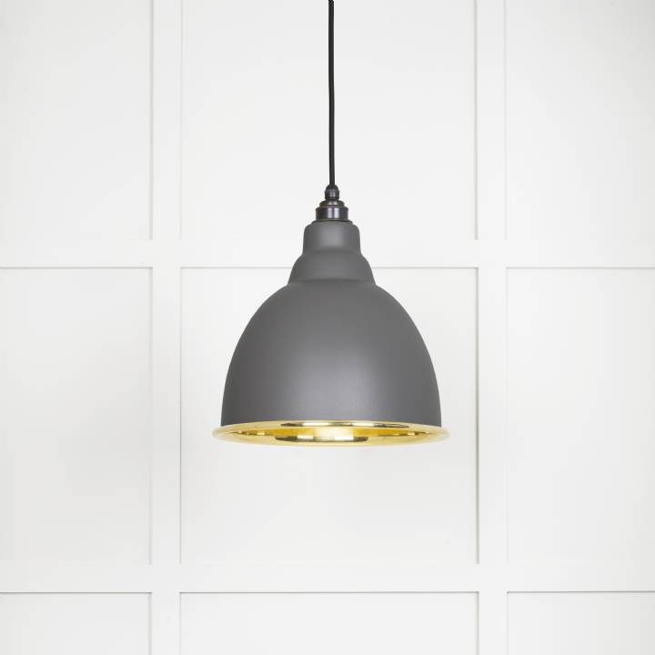 Smooth Brass Brindley Pendant in Bluff