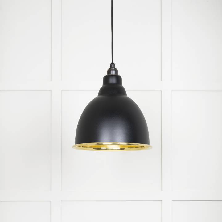 Smooth Brass Brindley Pendant in Elan Black