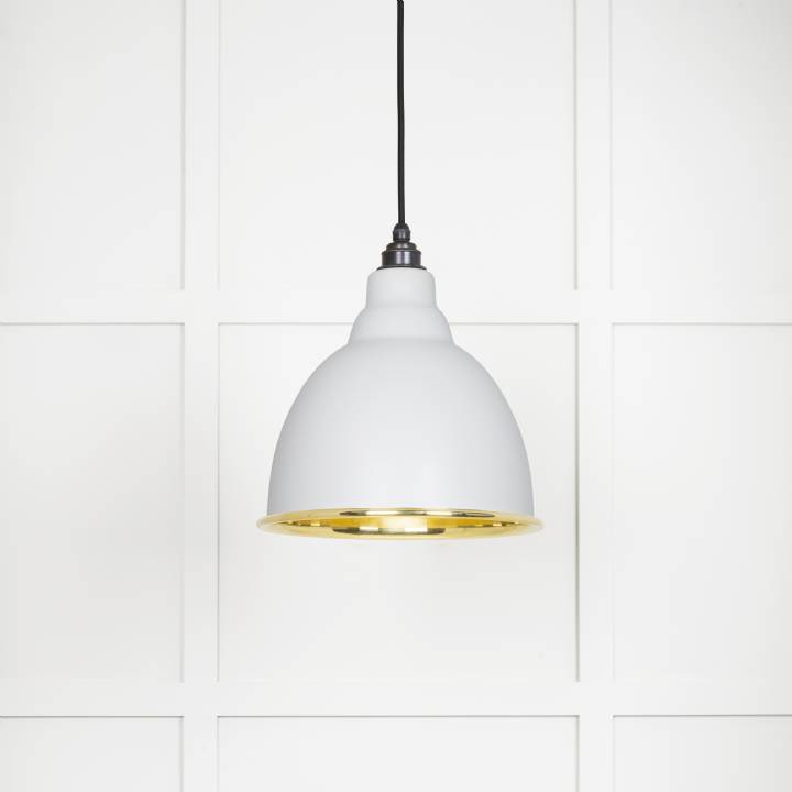 Smooth Brass Brindley Pendant in Flock