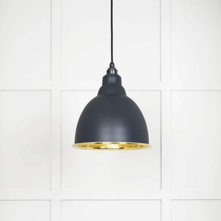 Smooth Brass Brindley Pendant in Soot