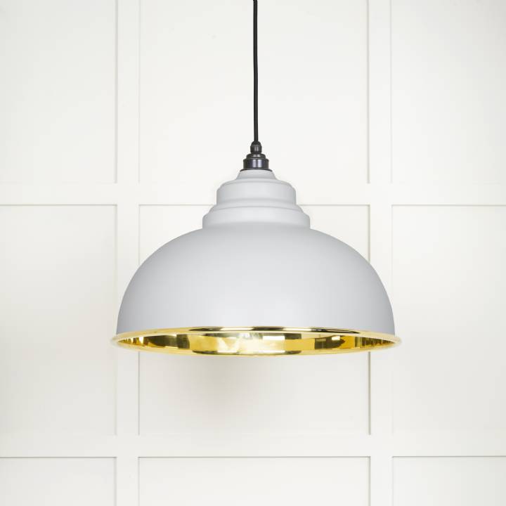 Smooth Brass Harborne Pendant in Flock