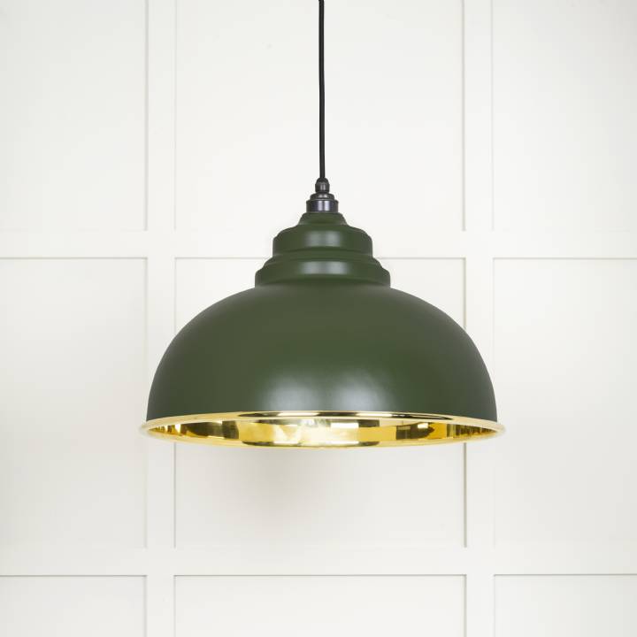 Smooth Brass Harborne Pendant in Heath