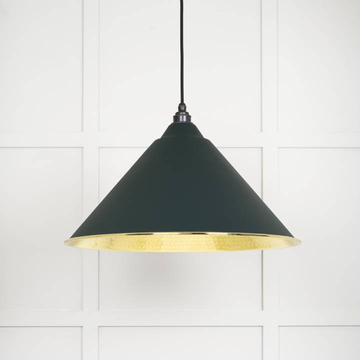 Hammered Brass Hockley Pendant in Dingle