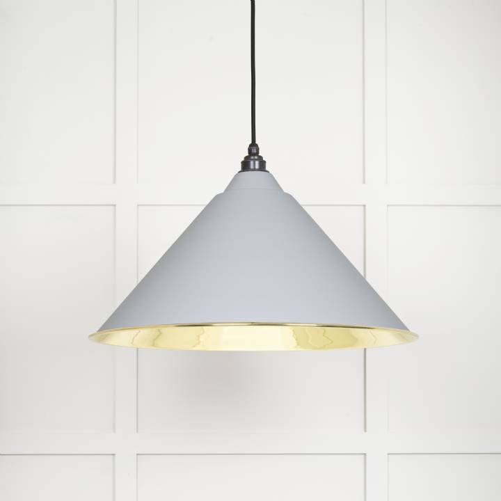 Smooth Brass Hockley Pendant in Birch