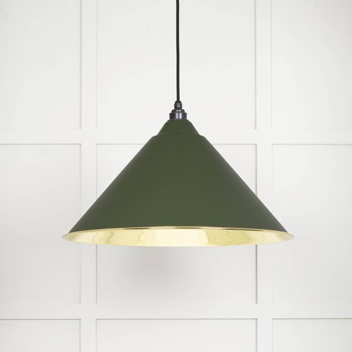 Smooth Brass Hockley Pendant in Heath