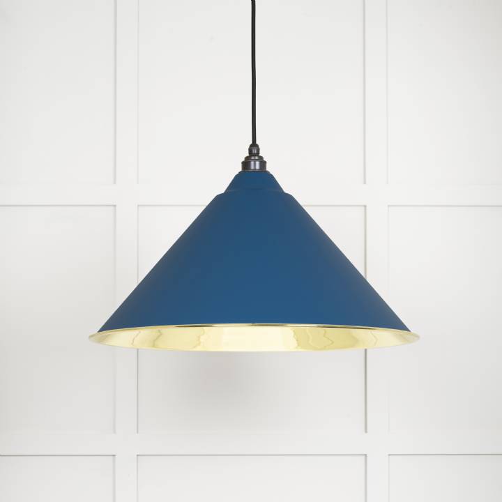 Smooth Brass Hockley Pendant in Upstream