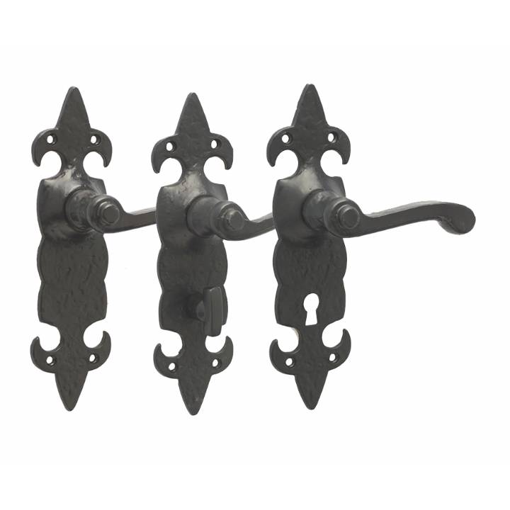 FRELAN FLEUR DE LYS DOOR HANDLES BLACK