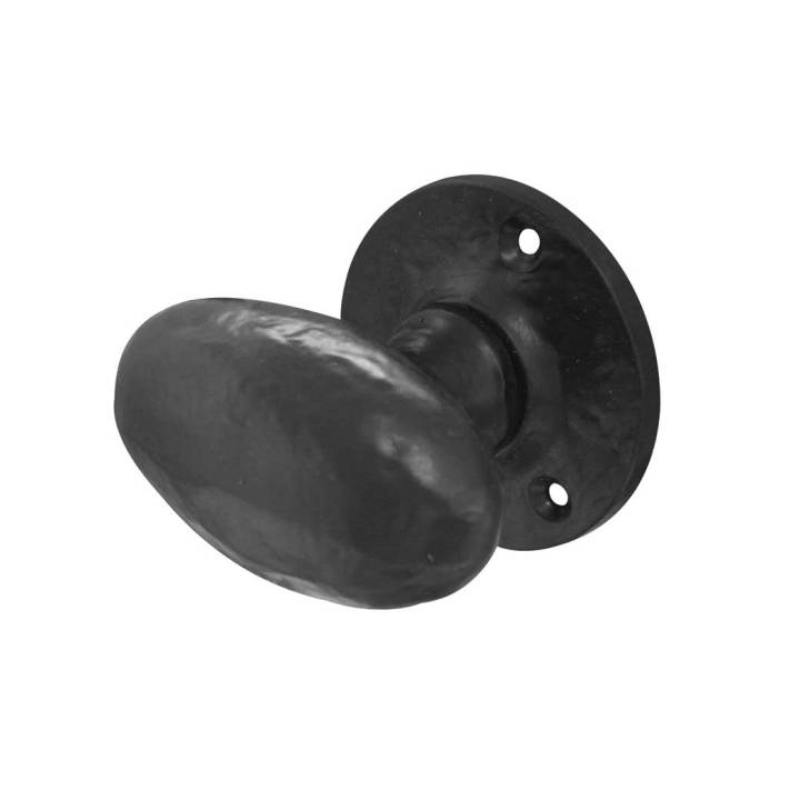 FRELAN OVAL MORTICE KNOB SET BLACK