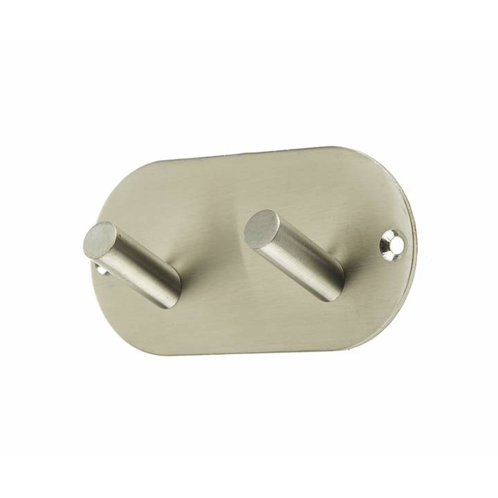 FRELAN DOUBLE ROBE HOOK SATIN STAINLESS 90x45