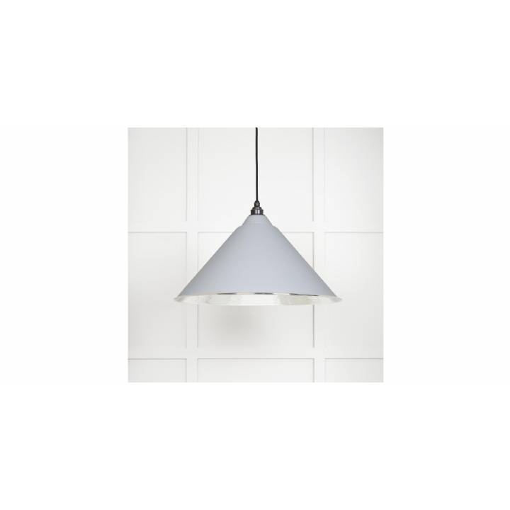 Hammered Nickel Hockley Pendant in Birch