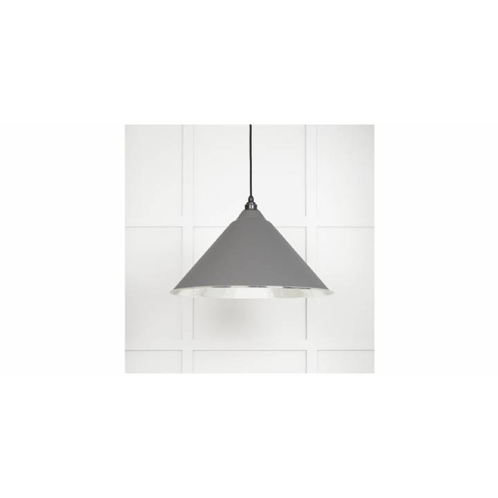 Hammered Nickel Hockley Pendant in Bluff