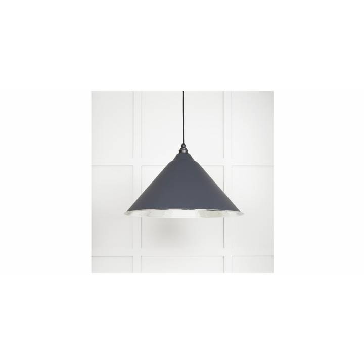 Hammered Nickel Hockley Pendant in Slate