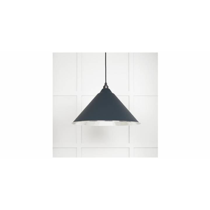 Hammered Nickel Hockley Pendant in Soot