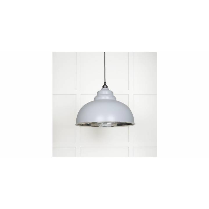 Hammered Nickel Harborne Pendant in Birch