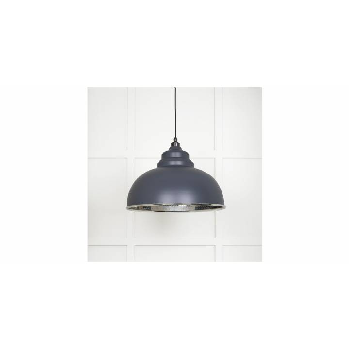 Hammered Nickel Harborne Pendant in Slate