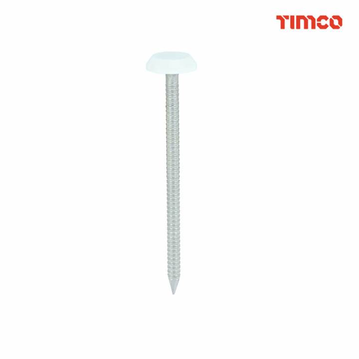 TIMCO POLMER HEADED NAILS WHITE 65MM PK100